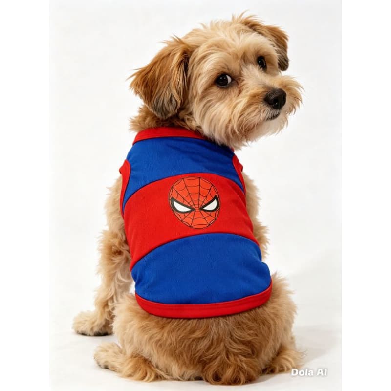 Fantasia Roupa para gato cachorro   regata pet personagem Homem Aranha