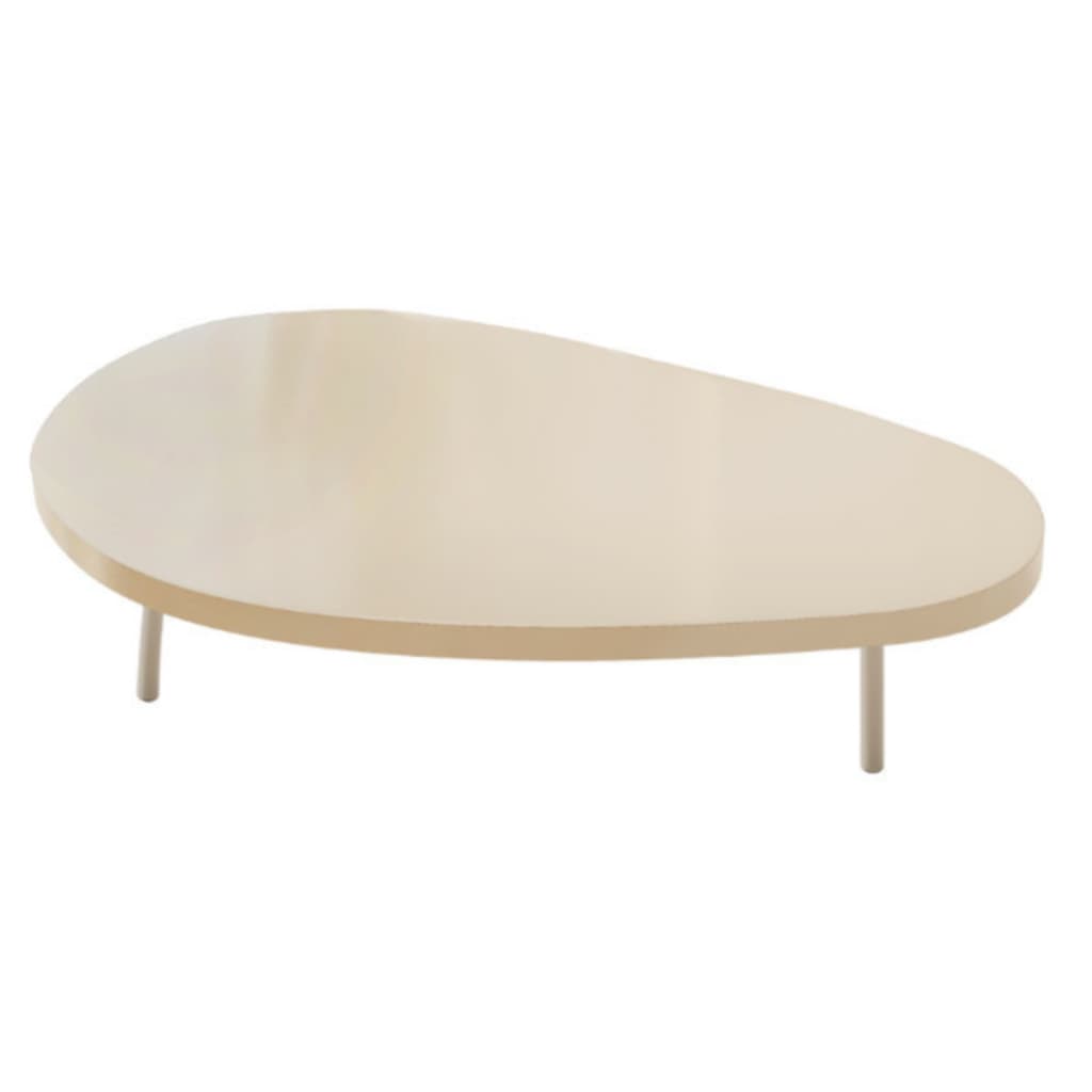 Mesa de Centro Design Orgânico Moderna MDF Sala de Estar Mesinha 3 Pés de Ferro