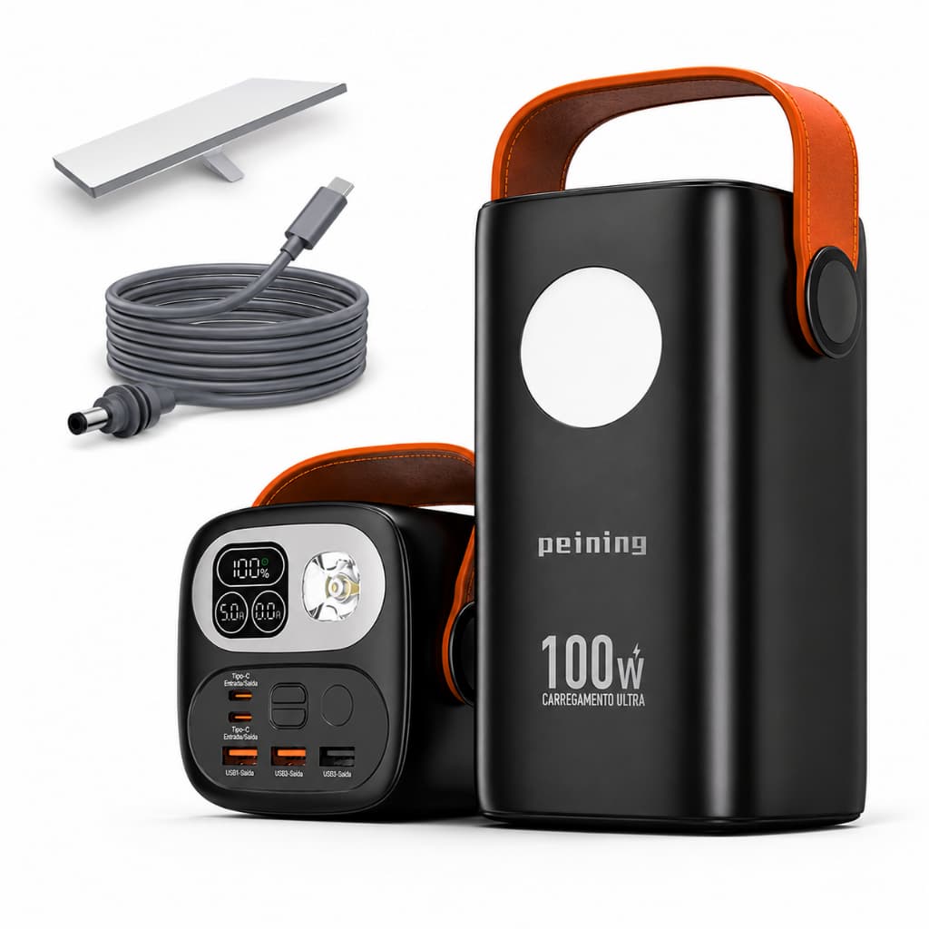 Carregador Portátil Power Bank 60.000mAh 100W Ultra Rápido Para Mini Starlink, Notebook, Celular