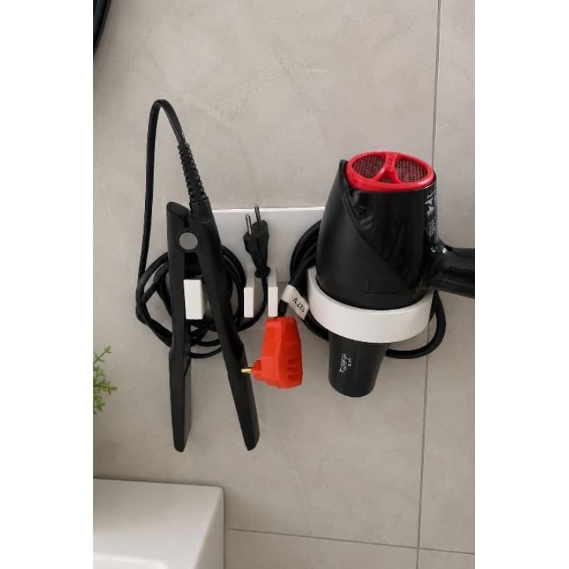 Suporte Para Secador E Chapinha De Cabelo Organizador Parede Autoadesivo Porta Secador Porta Chapinha Banheiro Salão