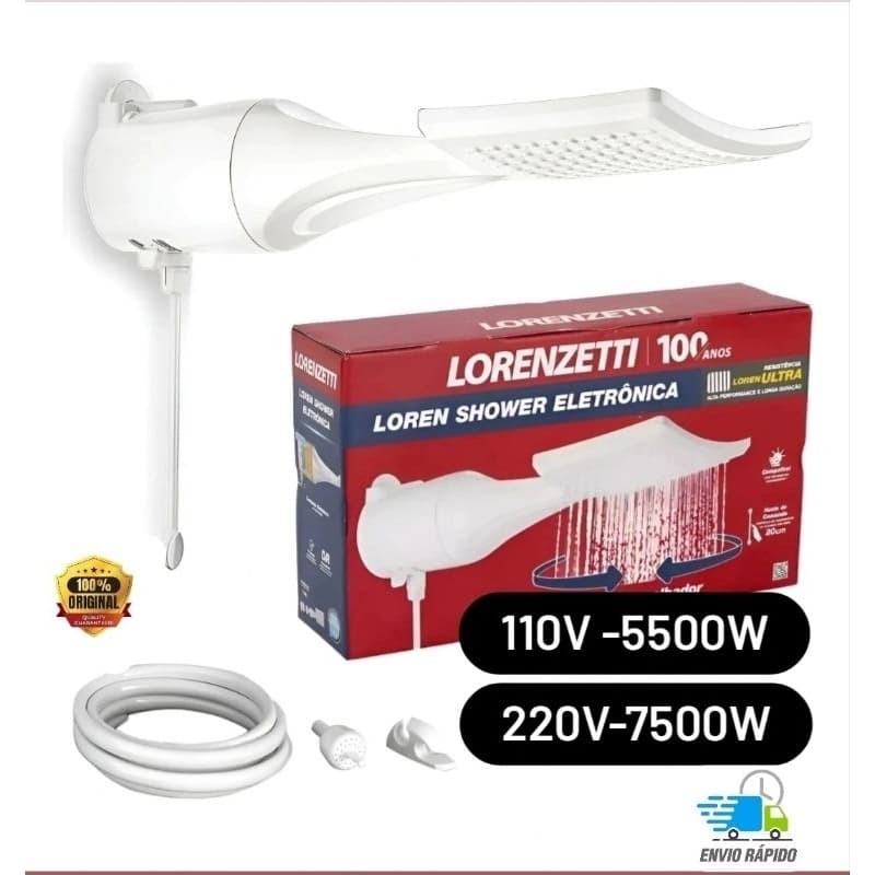 CHUVEIRO LOREN SHOWER ULTRA ELETRÔNICO (7500W/220V) e (5500W/110V) Lorenzetti
