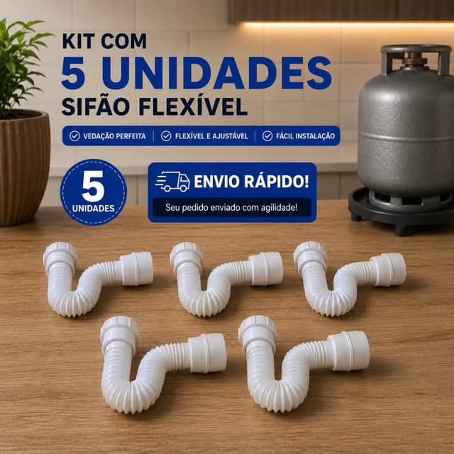 Sifão Para Pia de COZINHA Universal FLEXÍVEL E AJUSTÁVEL SIFÃO PARA Pia , Banheiro e TANQUE FÁCIL INSTALAÇÃO