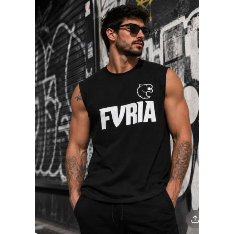 regata masculina machão oversized  Fúria Premium confortável estilosa esportiva