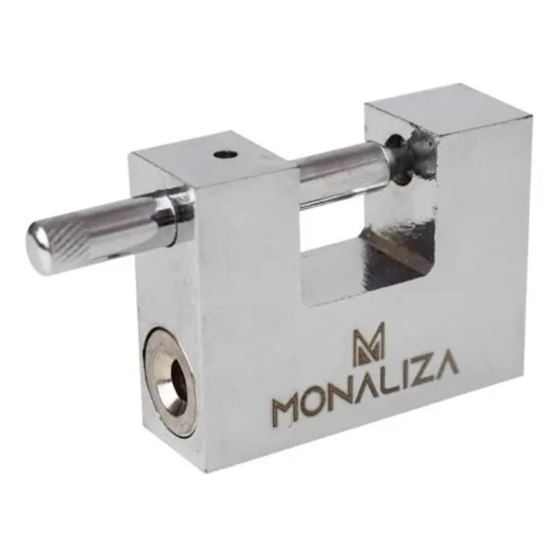 Cadeado Reforçado 70mm Monaliza Import Aço Alta Segurança com 4 Chaves Portão Residência