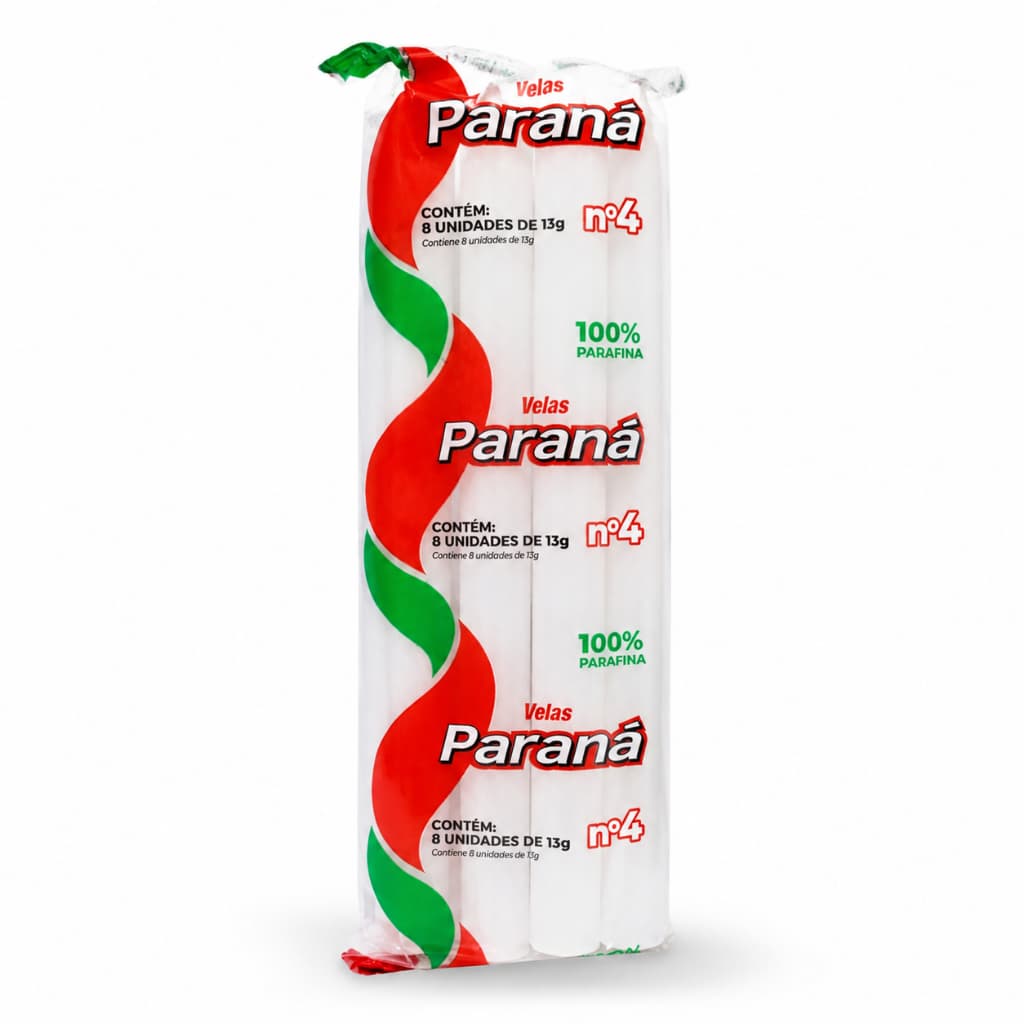 Kit Velas Paraná Nº4 100% Parafina 13g – 2, 4 ou 6 Pacotes