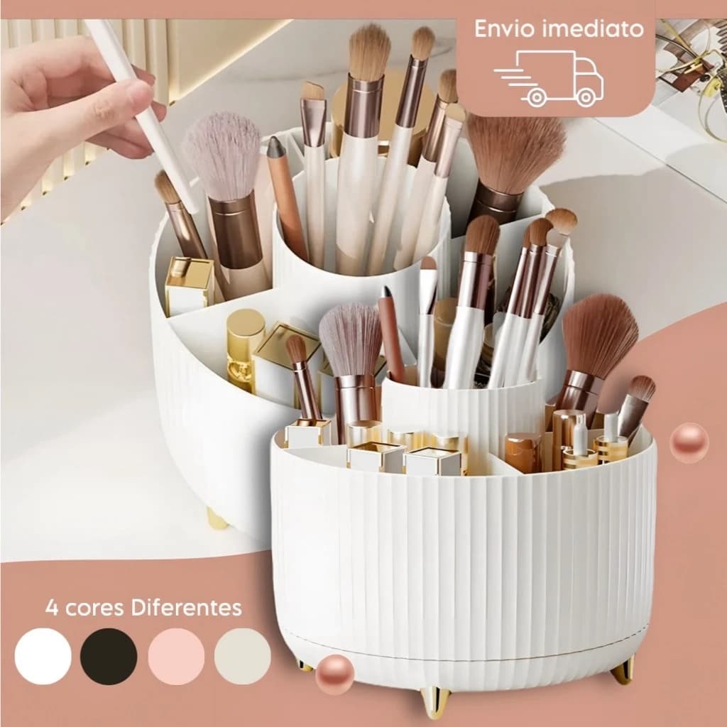 Porta Pincel | Organizador de Mesa suporte Giratório Para Maquiagem Multiuso para Cosméticos Sala Escritório Cozinha.