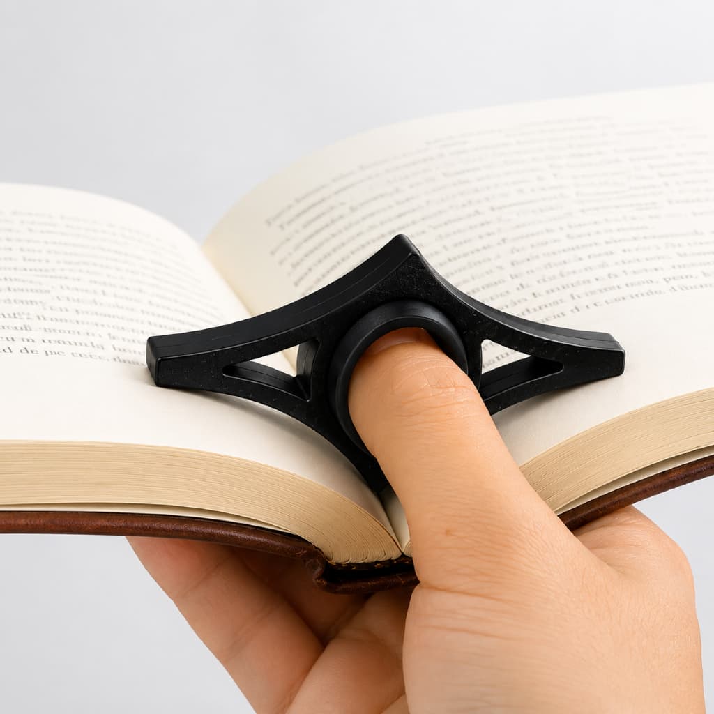 Apoio de Dedo Ergonômico para Ler Livros Suporte de Página Marcador de Leitura Confortável