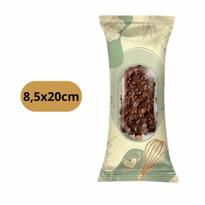 Embalagem para Picole Ituzinho Geladao 8,5x20cm BOPP Visor Transparente Mega