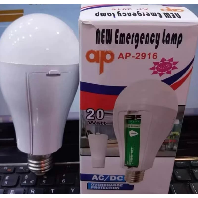 Super Lâmpada De Emergência 20w Led Bivolt Recarregável Liga Após Faltar Energia
