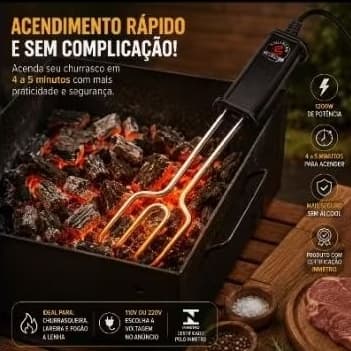 Acendedor de Churrasqueira Elétrico Portátil