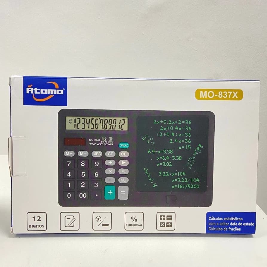 Calculadora 2 em 1 com bloco de notas portátil digital Anotações e cálculos