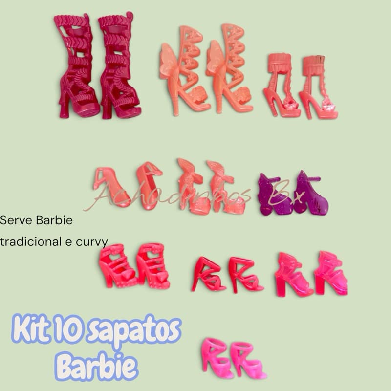 Kit  Sapatos  Boneca 30cm  pé curvo. NR 1000  SAPATINHOS BONECA DOLL ESCALA 1:6  sapatinhos sapato Barbie  boneca 30cm