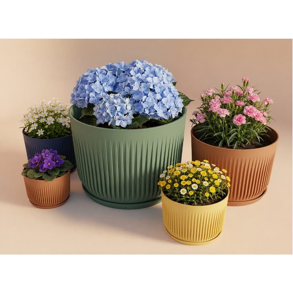 Cachepô Decorativo Modelo Oliver para Plantas e Flores Vaso Moderno em Plástico Várias Cores