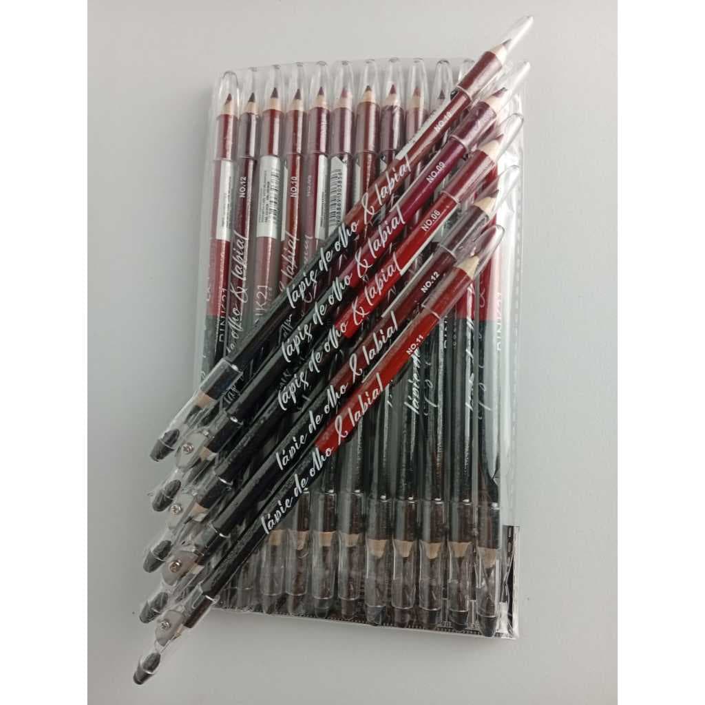 Lápis de olho e Labial 2 em 1- pink21 - (Várias cores)