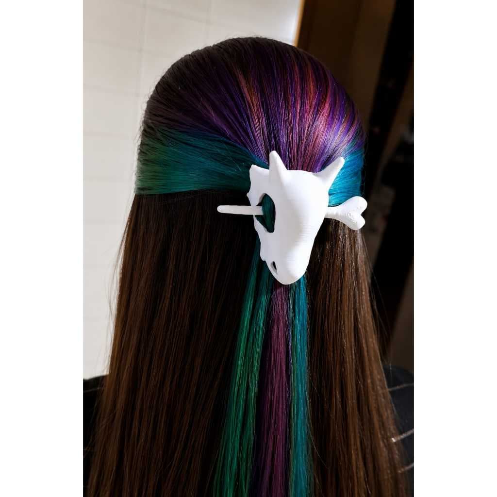 Prendedor de Cabelo Osso Dino 3D | Presilha Criativa Estilo Pokémon Geek Divertida