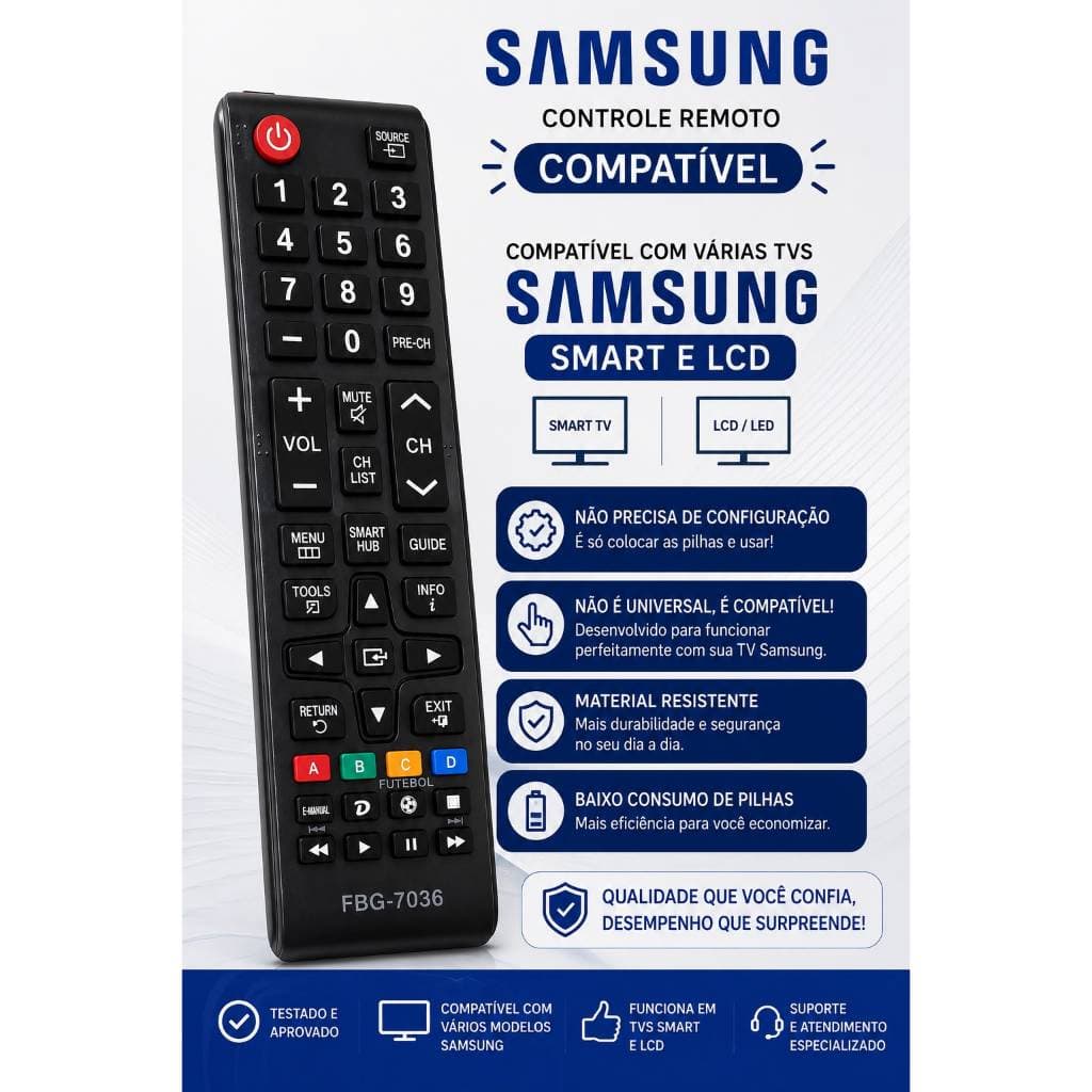 Controle Compatível Com Samsung Smart e Lcd TV