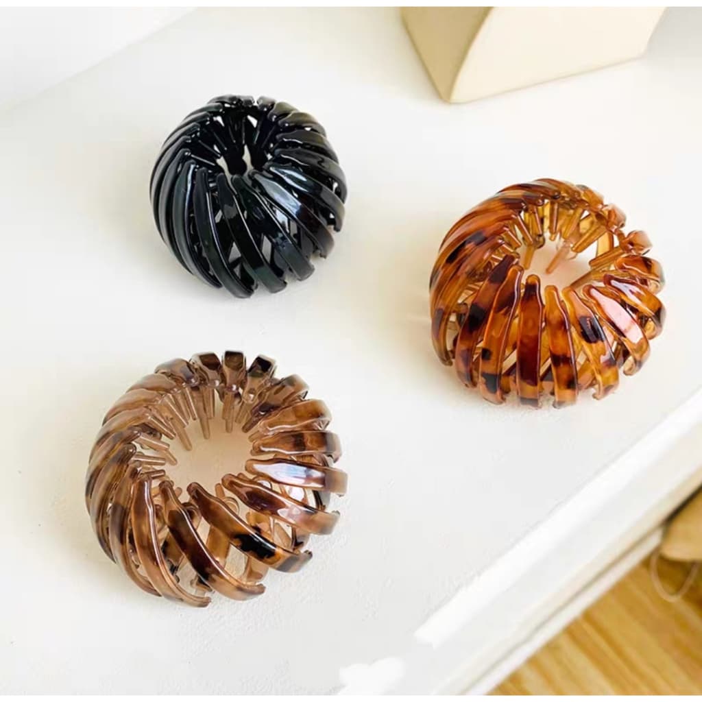 Prendedores para Cabelo Feminino Acrílico Bun Clipe Rabo De Cavalo Formato Ninho De Pássaro