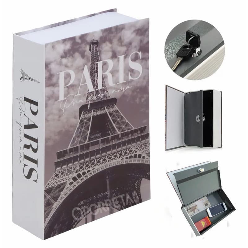 Cofre Livro Paris 18x11,5x5,5cm em Metal UniHome