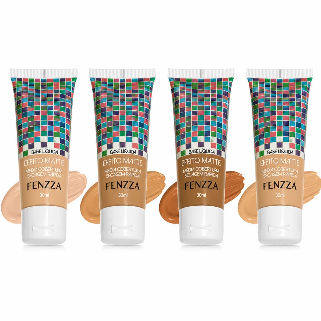Base Líquida Efeito Matte Média Cobertura Secagem Rápida 30ml Fenzza