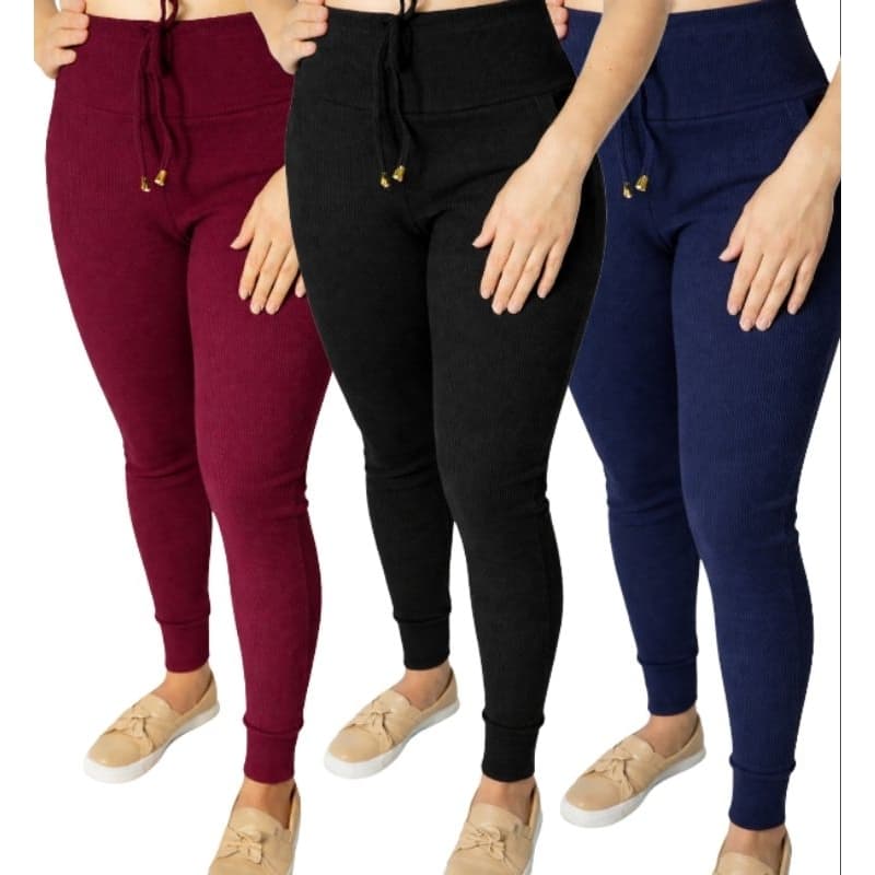 Calça feminina cintura alta tipo moletom Promoção