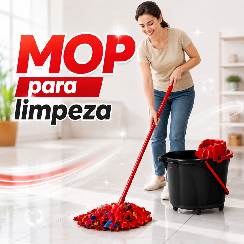 Mop Esfregão Balde de 20 Litros Reforçado Com Espremedor Para Panos Para Limpeza Prática