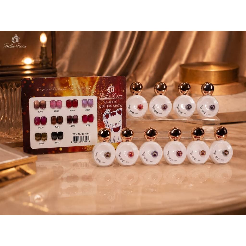 Coleção Spark - Bella Rosa - com 10 esmaltes Magnéticos + mostruário