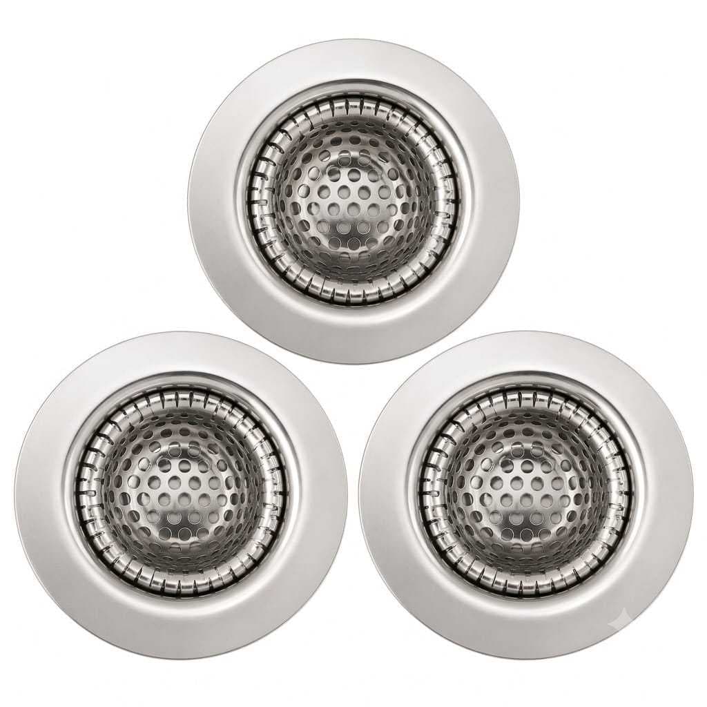 Kit com 3 Ralos para pia Inox 5cm