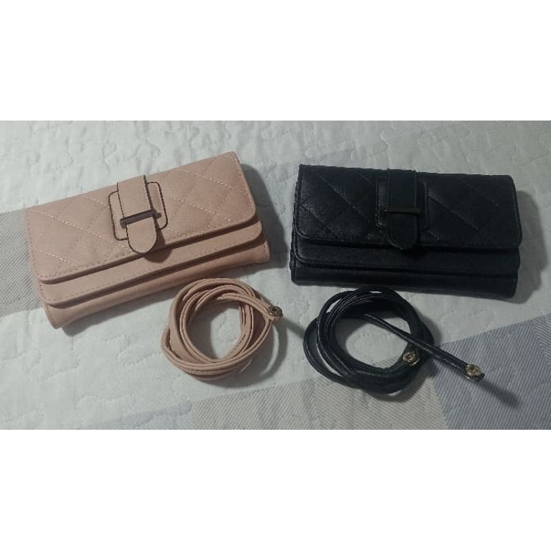 Duas bolsas carteira kit preta e bege