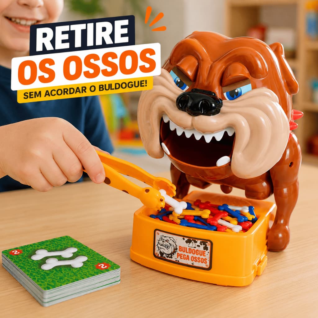 Jogo Buldogue Pega Ossos Infantil Interativo Com Cartões