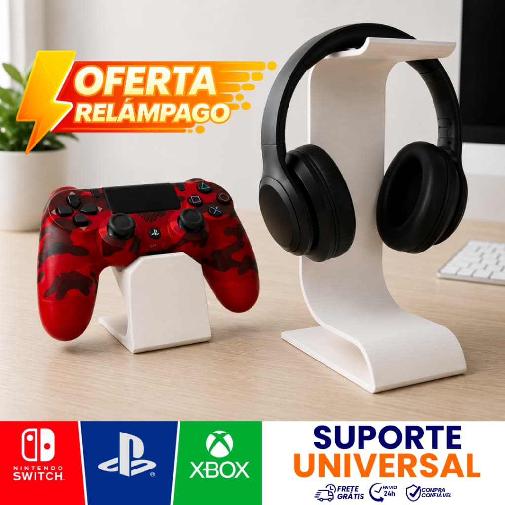 Suporte para Controle de Video Game Universal PS5 PS4 Xbox One Series X/S Nintendo Switch Base Expositora