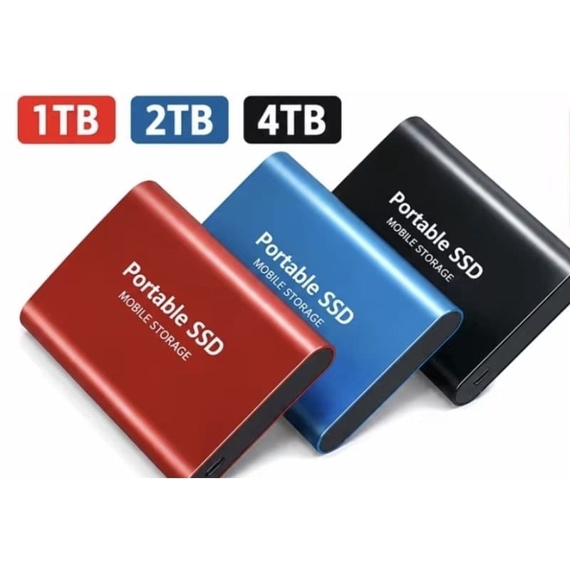 Disco Rígido Externo SSD Portátil - 2TB Vermelho, USB 3.0, Plug and Play, Design Compacto