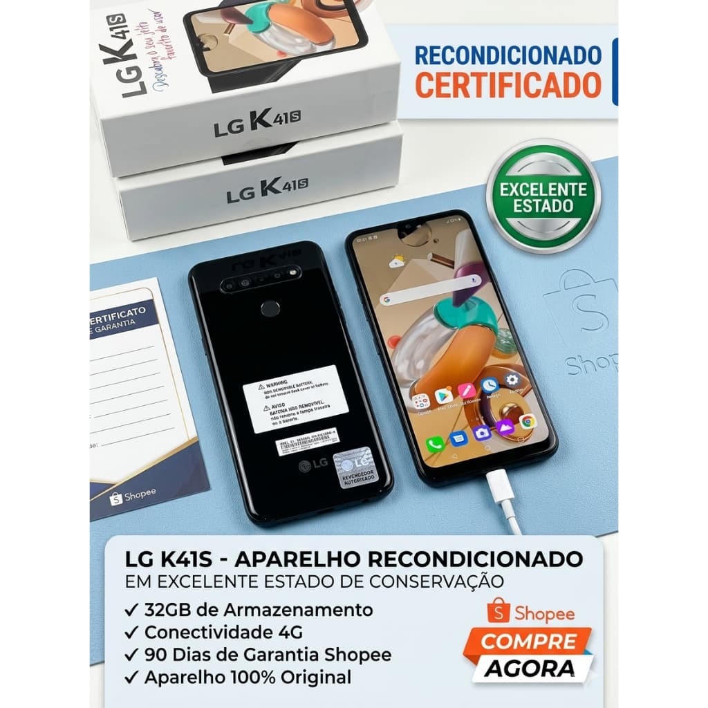 Celular LG K41s 32gb 4g Recondicionado Excelente Com Garantia