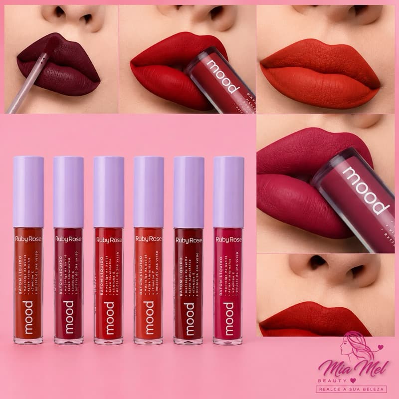 Batom Líquido Alta Pigmentação Mood By Ruby Rose 3,2ml - LEIA A DESCRIÇÃO