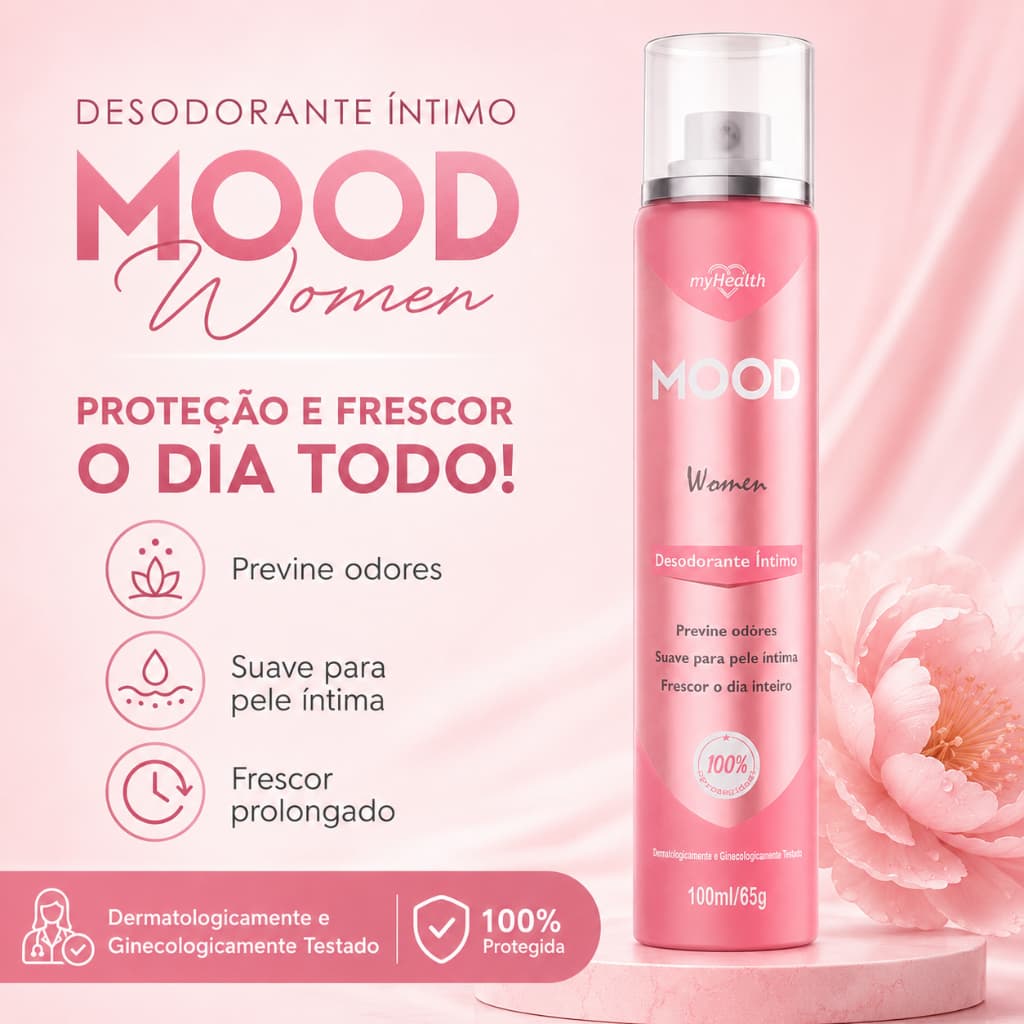 Desodorante Íntimo Feminino Jato Seco My Health Mood 100ml Anti Odor Pele Sensível Higiene Intima