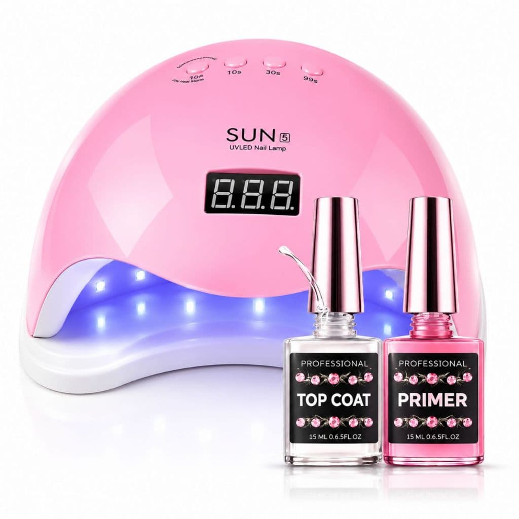 Cabine Led Secadora Uv 48w Bivolt Sun5 + Top Coat e Primer - Envio Imediato