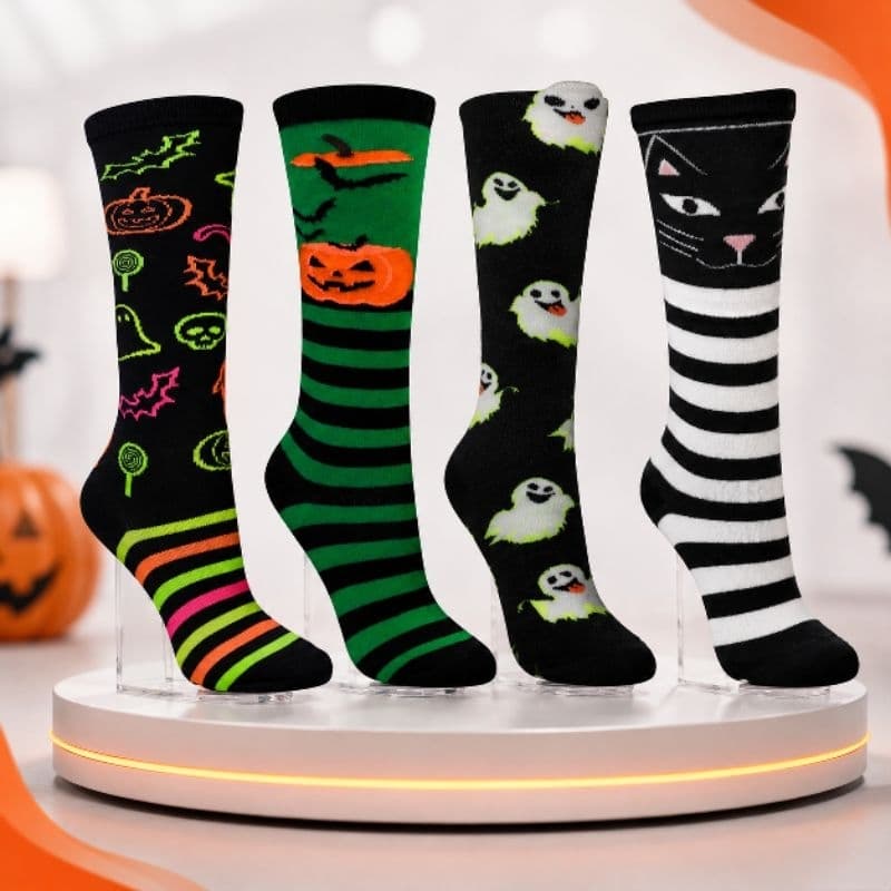 Meia 3/4 cano alto - Halloween - Tamanho 21 ao 38 - meia divertida