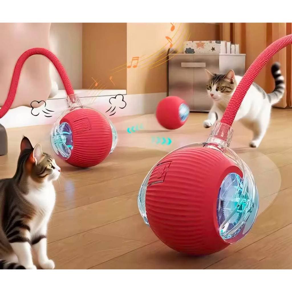 Brinquedo Inteligente para Gatos Bola Automática com Cauda Elétrica Recarregável USB Interativo Antiestresse