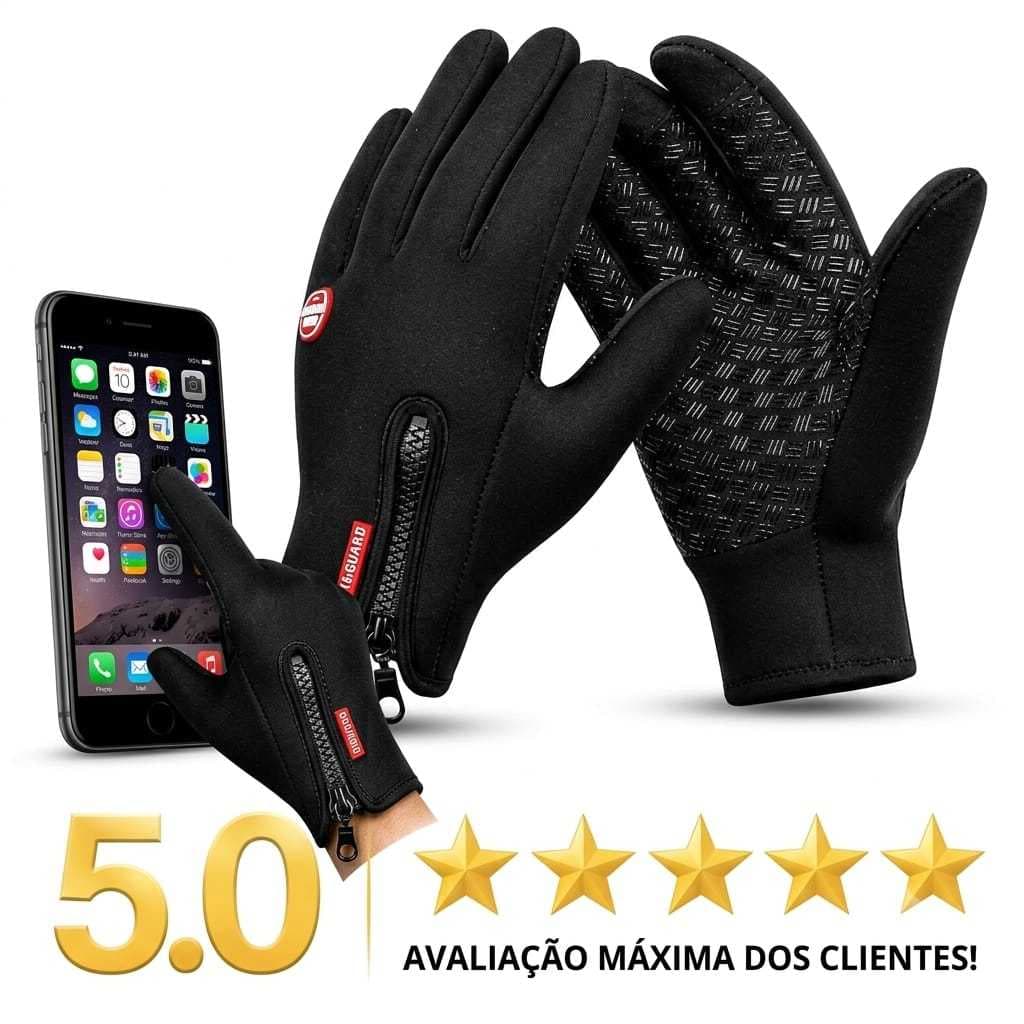 Luva Motoqueiro Impermeável Frio E Chuva Touch Screen Unissex TAM/ÚNICO