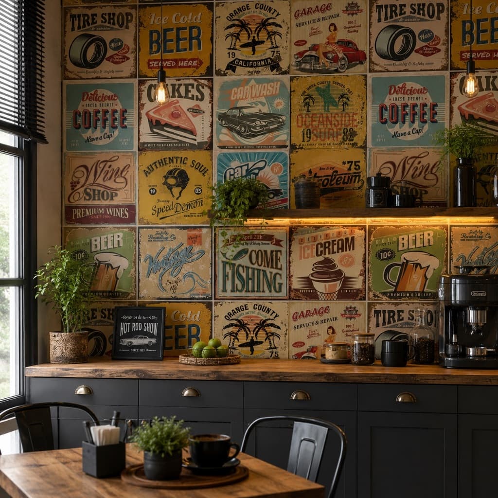 Papel De Parede Para Cozinha Azulejos Coloridos 5 Metros