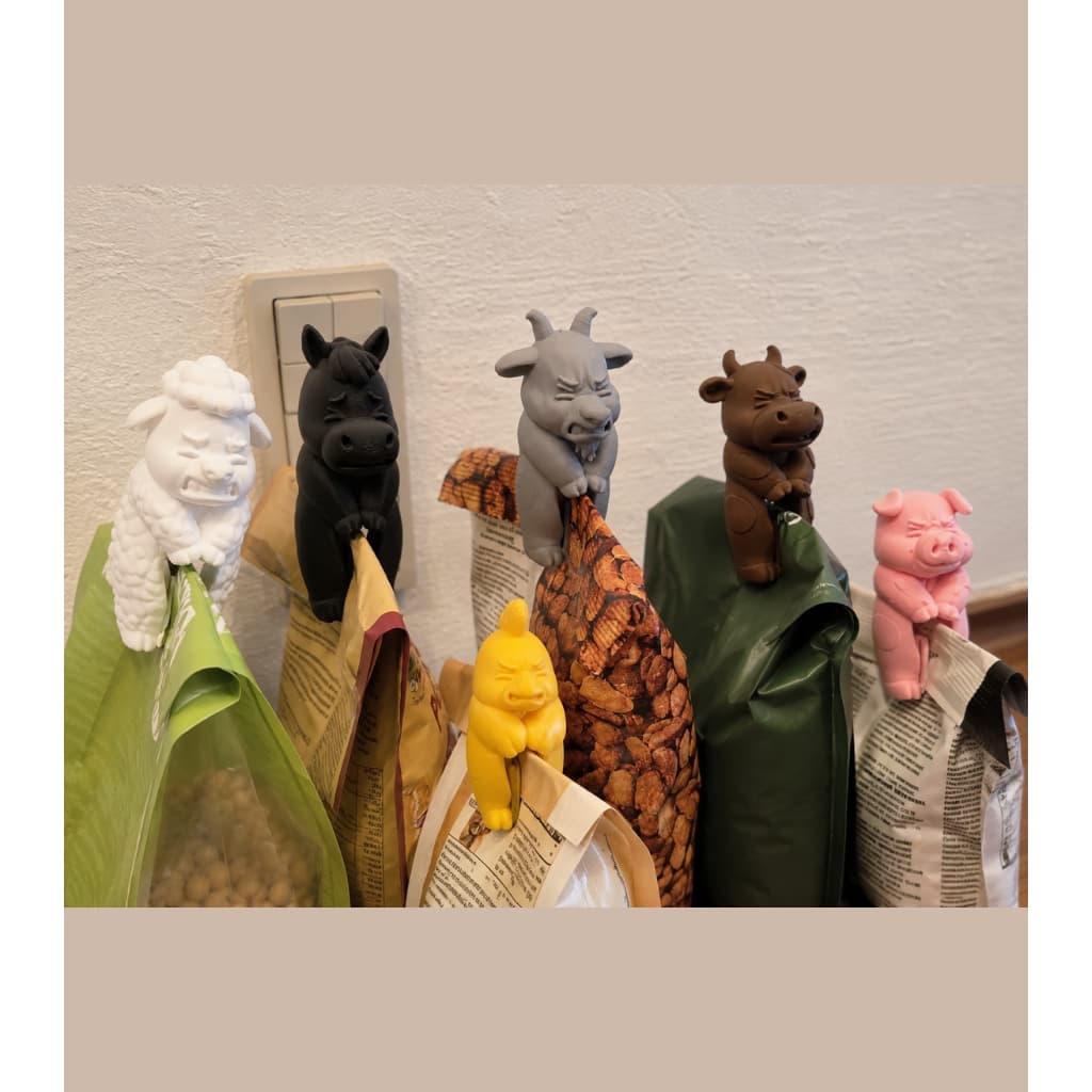 Kit 6 Prendedores Imã de Geladeira Animais da Fazenda Divertidos