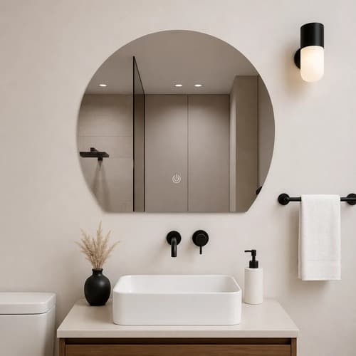 Espelho Meia Lua 90x80cm Vidro Cristal Decorativo Orgânico Lapidado