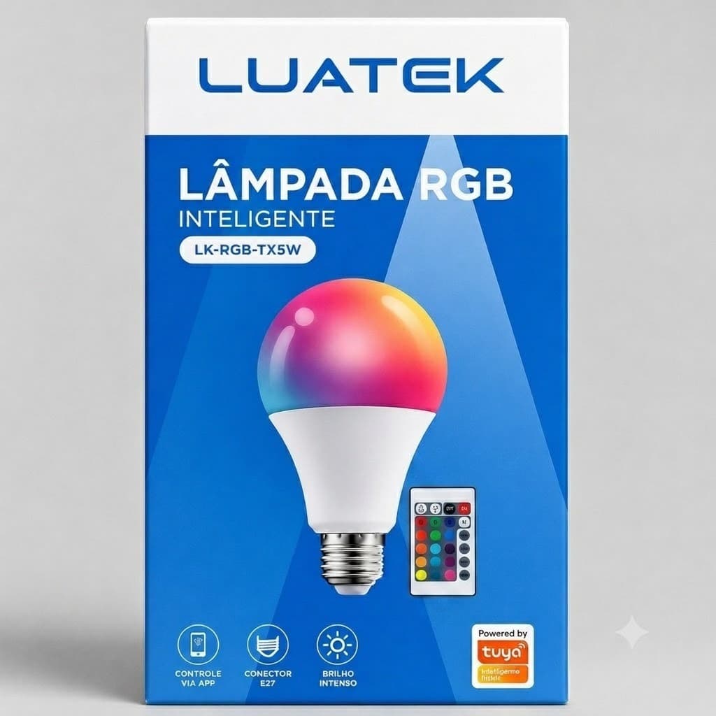 Lâmpada de LED RGB Colorida com Controle Remoto Luatek - LK-RGB-5W