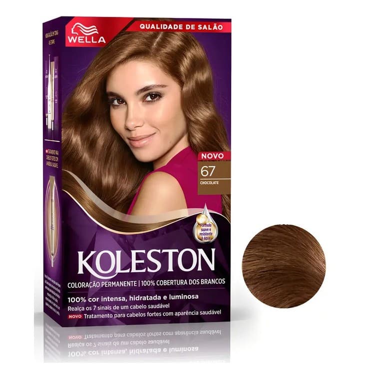 Tinta Para Cabelo Koleston Coloração Creme 67 Chocolate