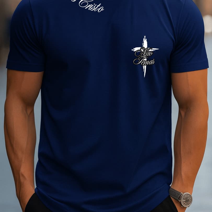 Camisa Masculina 100% Algodão Jesus Cristo Nao Temas camiseta fé cristão deus estilosa.
