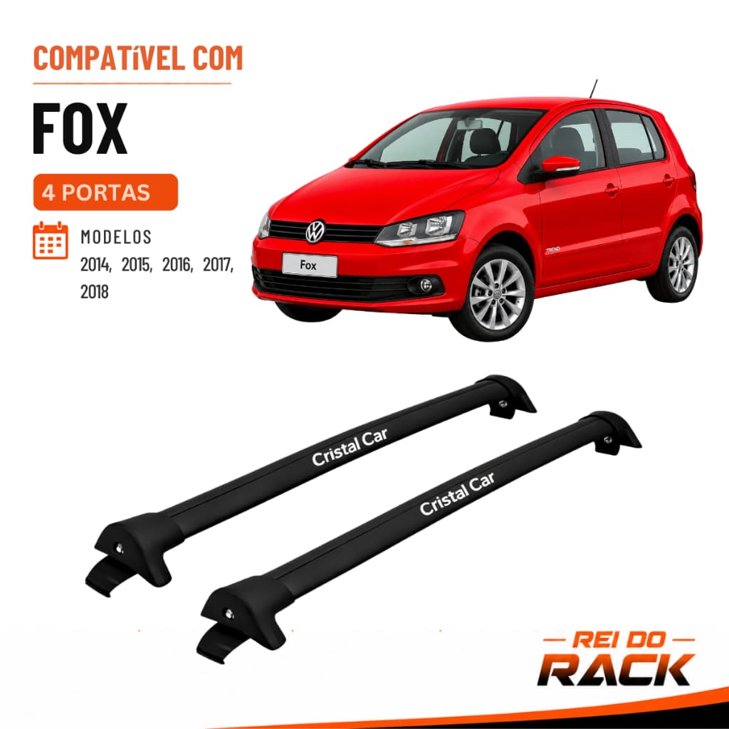 Rack de Teto CristalCar | Volkswagen Fox - 4 Portas | 2014 a 2018 |  Fixação Original