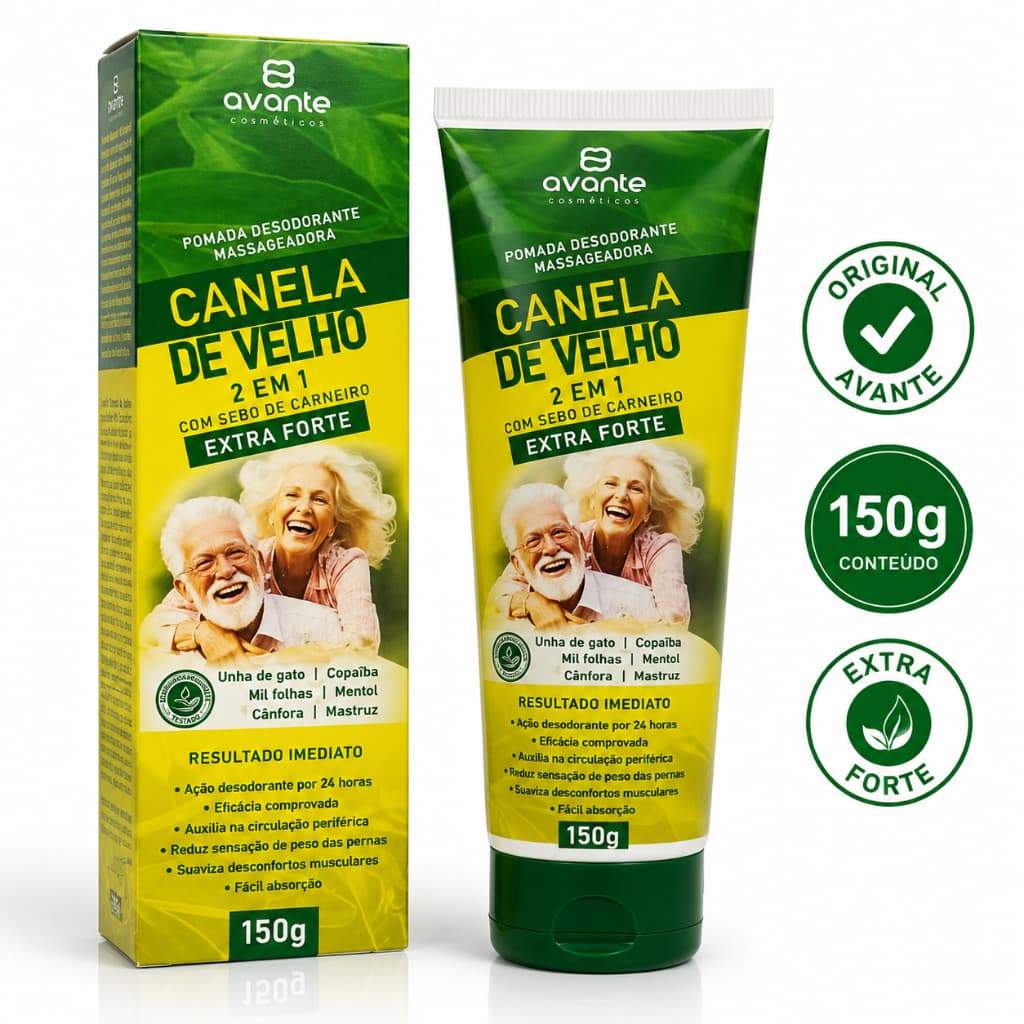 Pomada Canela de Velho 2 em 1 Extra Forte 150g Avante Cosméticos com Sebo de Carneiro Massageadora