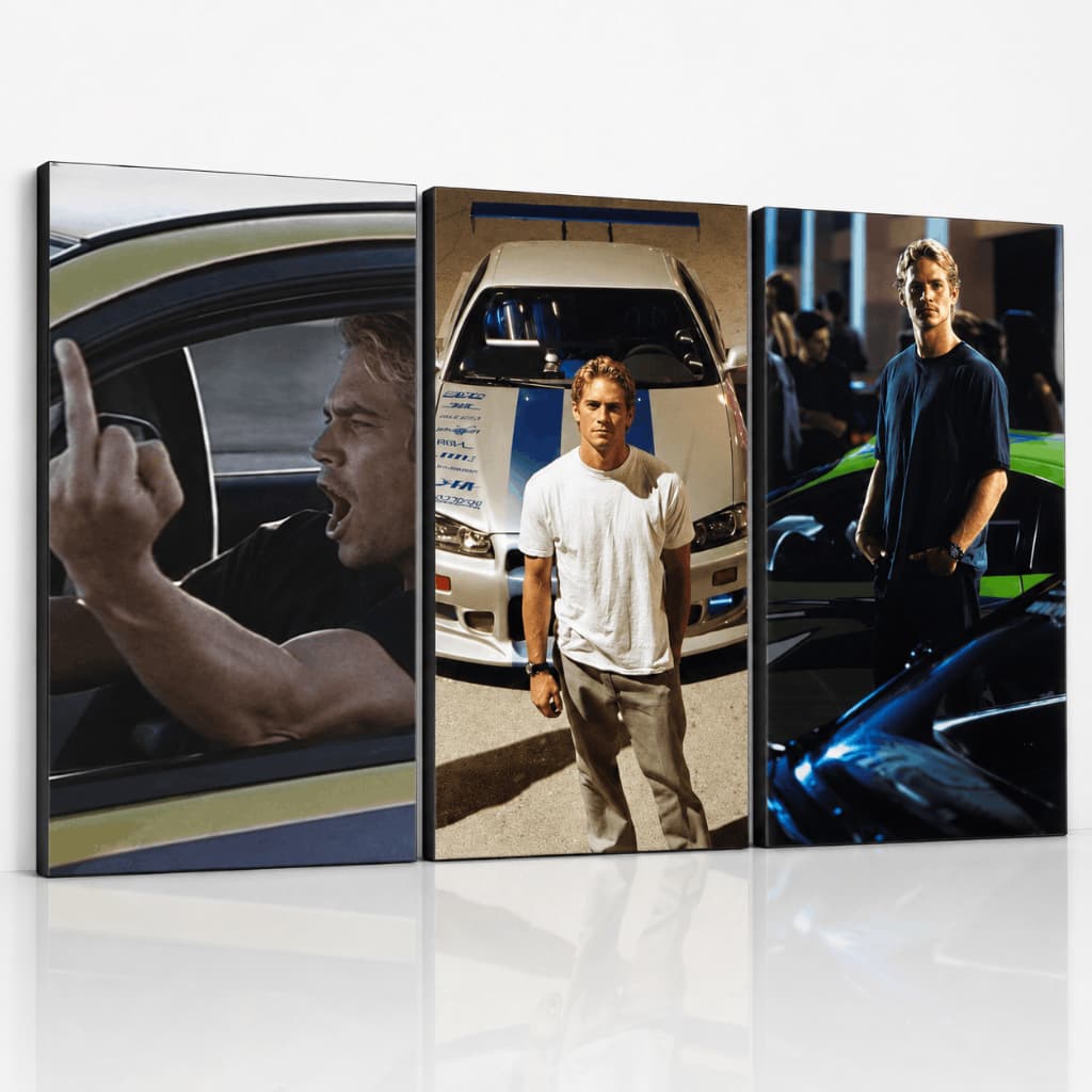 Kit 3 Quadros Decorativos Filme Velozes e furiosos de Corrida Carros JDM para Quarto Gamer e Garagem