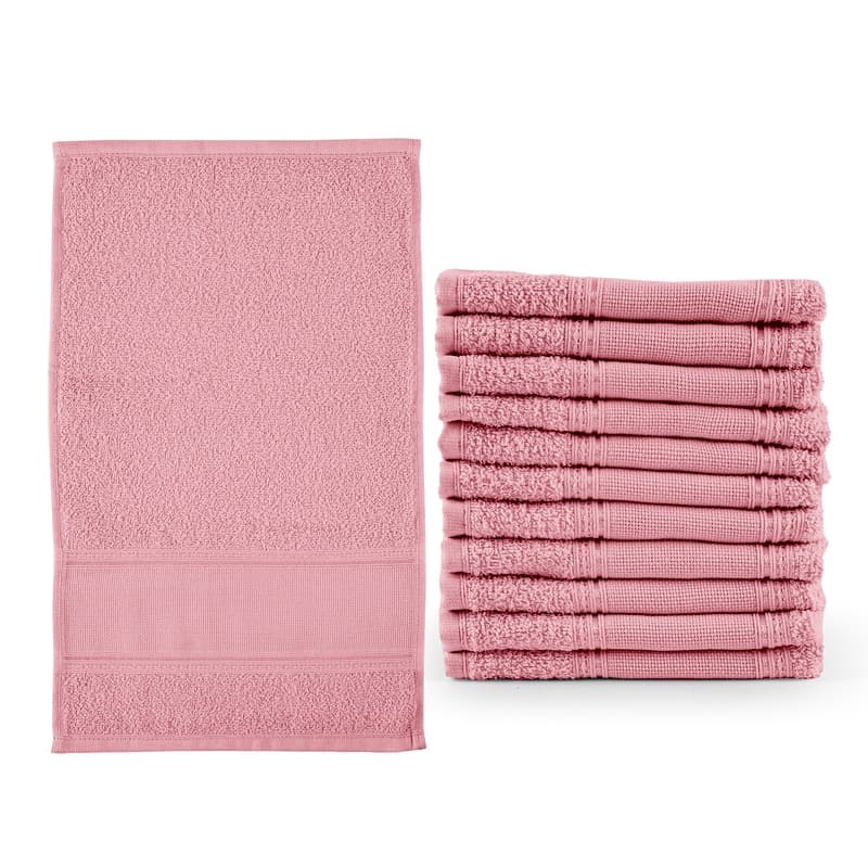 Toalhinha Social Toalha Para Manicure Toalha de Lavabo Toalha de Mão Toalhinha 100% Algodão - Cor Rosa baby