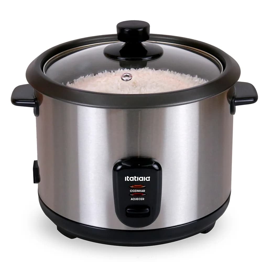 Panela de Arroz Elétrica Itatiaia Midi 1,5L 8 Xícaras | 127V; 220V | Tampa de Vidro,Bandeja de Vapor