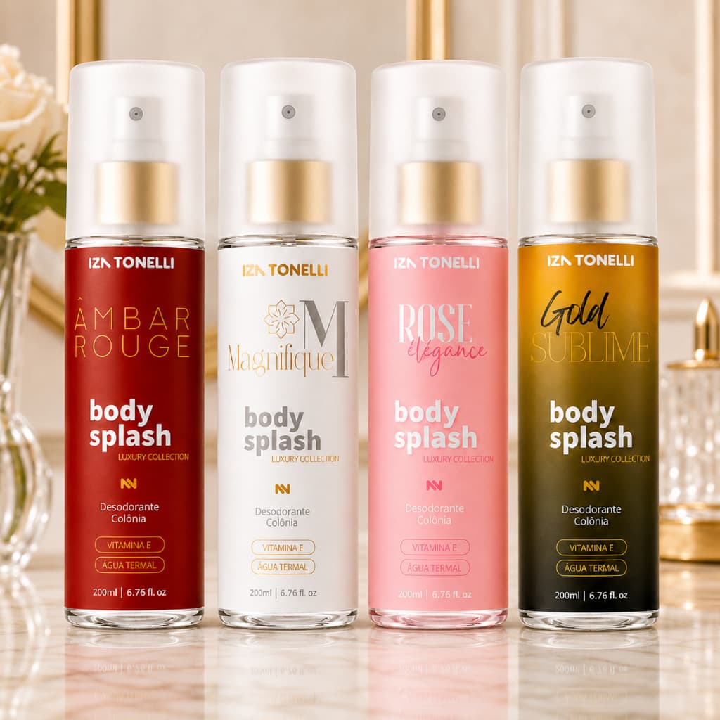 Kit 4 Body Splash Feminino Perfume 200ml Desodorante Colônia Corporal Original